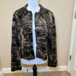Central Falls Co. Brown / Tan Beautiful, Warm, Soft Faux Fur Jacket. Size Medium